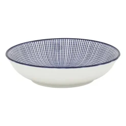 Xenos Tapasservies|Schalen-Schaaltje blue print - stripes - ⌀14 cm