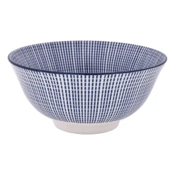 Xenos Schalen|Kommen-Schaaltje blue print - stripes - ⌀15 cm