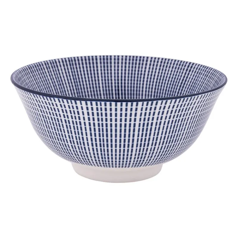 Xenos Schalen|Kommen-Schaaltje blue print - stripes - ⌀15 cm
