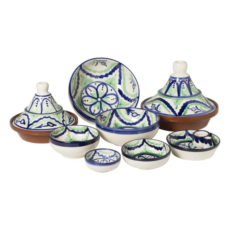 Xenos Schalen-Schaaltje flor - groen/blauw - ø20 cm