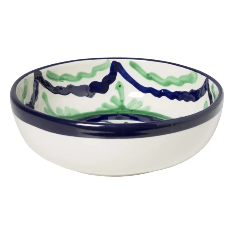Xenos Schalen-Schaaltje flor plat - groen/blauw - ø14 cm