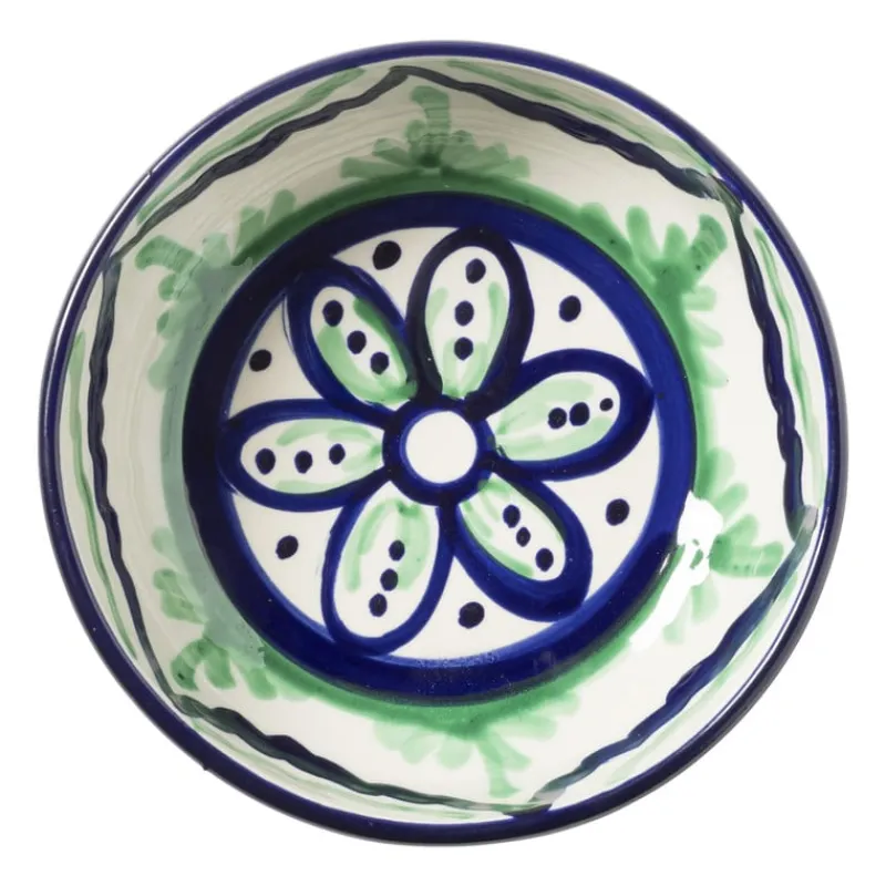 Xenos Schalen-Schaaltje flor plat - groen/blauw - ø14 cm