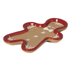 Xenos Schalen-Schaaltje gingerbread mannetje - bruin/rood - 1.5x13.3x9.3 cm