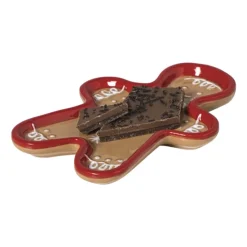 Xenos Schalen-Schaaltje gingerbread mannetje - bruin/rood - 1.5x13.3x9.3 cm
