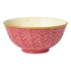 Xenos Tapasservies|Schalen-Schaaltje Lilly groot - geel/roze - ø15.8x7.3 cm