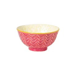 Xenos Tapasservies|Schalen-Schaaltje Lilly klein - geel/roze - ø9.2x4.8 cm