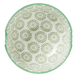 Xenos Sushi Servies|Schalen-Schaaltje met eetstokjes - groen/wit - ø14.7x9 cm