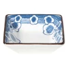 Xenos Sushi Servies|Schalen-Schaaltje Mico bloemen klein - blauw/wit - 3x9.2x9.2 cm
