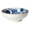 Xenos Sushi Servies|Schalen-Schaaltje Mico bloemen klein - blauw/wit - ø8x3 cm