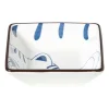 Xenos Sushi Servies|Schalen-Schaaltje Mico kat klein - blauw/wit - 3x9.2x9.2 cm