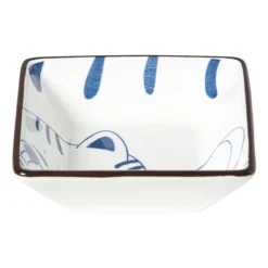 Xenos Sushi Servies|Schalen-Schaaltje Mico kat klein - blauw/wit - 3x9.2x9.2 cm