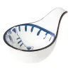 Xenos Sushi Servies|Schalen-Schaaltje Mico met handvat kat - blauw/wit - 3x8x12.5 cm