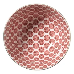 Xenos Schalen-Schaaltje Mirna bloem groot - rood/wit - ø15.5x7 cm