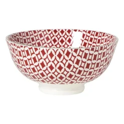 Xenos Schalen-Schaaltje Mirna bloem klein - rood/wit - ø12x5.8 cm