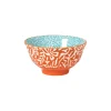Xenos Tapasservies|Schalen-Schaaltje Moana klein - blauw/oranje - ø9.2x4.8 cm