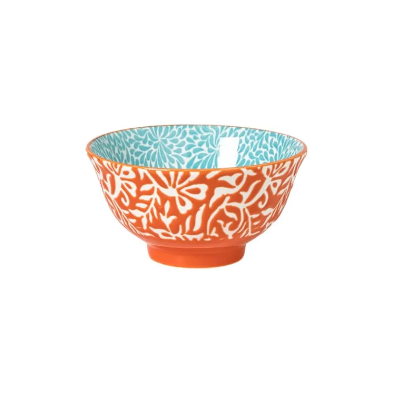 Xenos Tapasservies|Schalen-Schaaltje Moana klein - blauw/oranje - ø9.2x4.8 cm