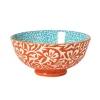 Xenos Tapasservies|Schalen-Schaaltje Moana middel - blauw/oranje - ø12.3x5.8 cm