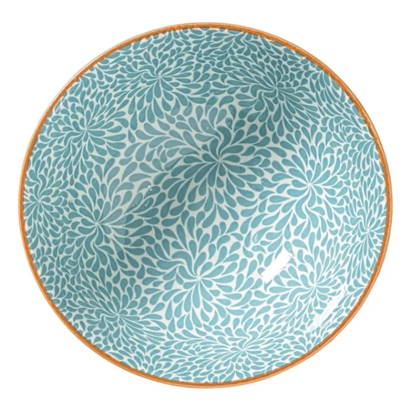 Xenos Tapasservies|Schalen-Schaaltje Moana middel - blauw/oranje - ø12.3x5.8 cm