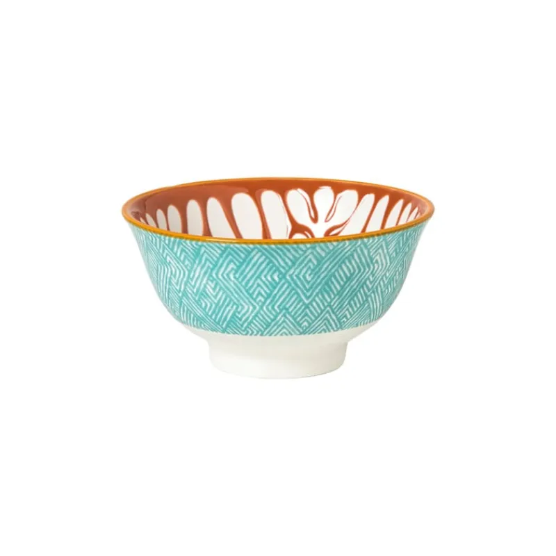 Xenos Tapasservies|Schalen-Schaaltje Nane klein - oranje/blauw - ø9.2x4.8 cm
