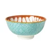 Xenos Tapasservies|Schalen-Schaaltje Nane middel - oranje/blauw - ø12.3x5.8 cm