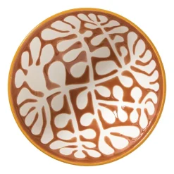 Xenos Tapasservies|Schalen-Schaaltje Nane middel - oranje/blauw - ø12.3x5.8 cm