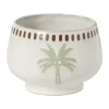 Xenos Schalen-Schaaltje palmboom - beige/groen - ø11.15x8.5 cm