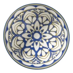 Xenos Tapasservies|Schalen-Schaaltje Rene middel - groen/blauw - ø12.3x5.8 cm