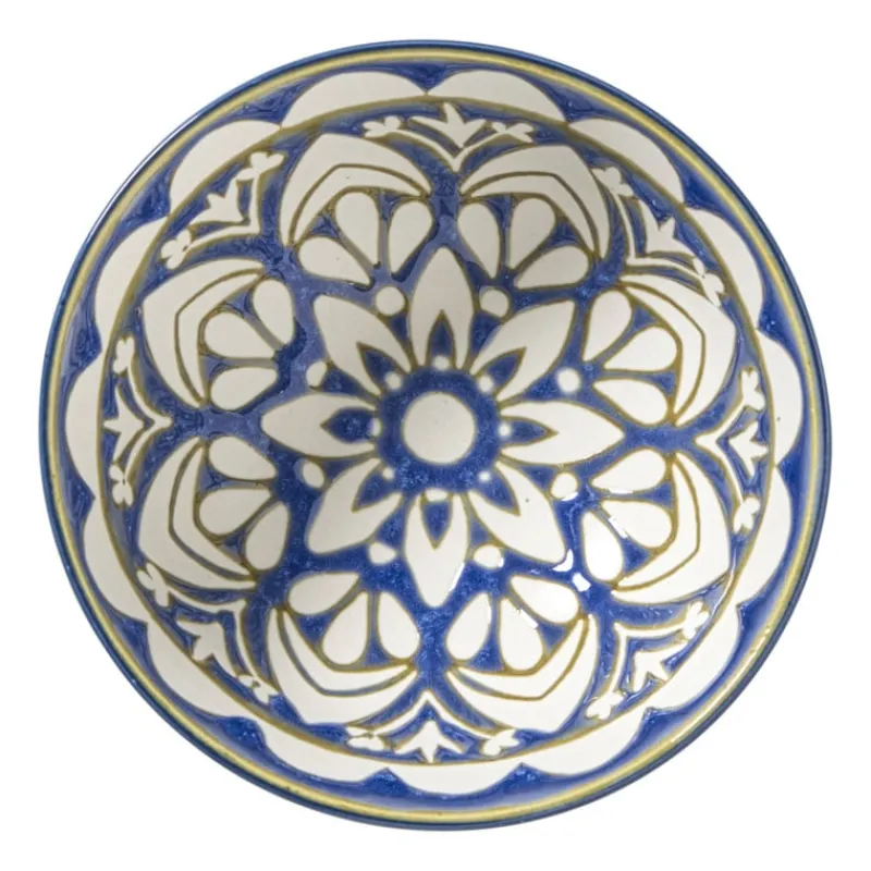 Xenos Tapasservies|Schalen-Schaaltje Rene middel - groen/blauw - ø12.3x5.8 cm