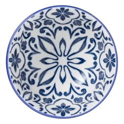 Xenos Tapasservies|Schalen-Schaaltje Sen - blauw/geel - ø9.2x4.8 cm