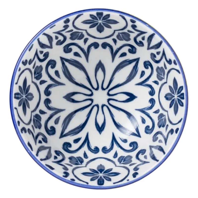 Xenos Tapasservies|Schalen-Schaaltje Sen - blauw/geel - ø9.2x4.8 cm