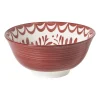 Xenos Schalen-Schaaltje sterre groot - rood/wit - ø15.5x7 cm
