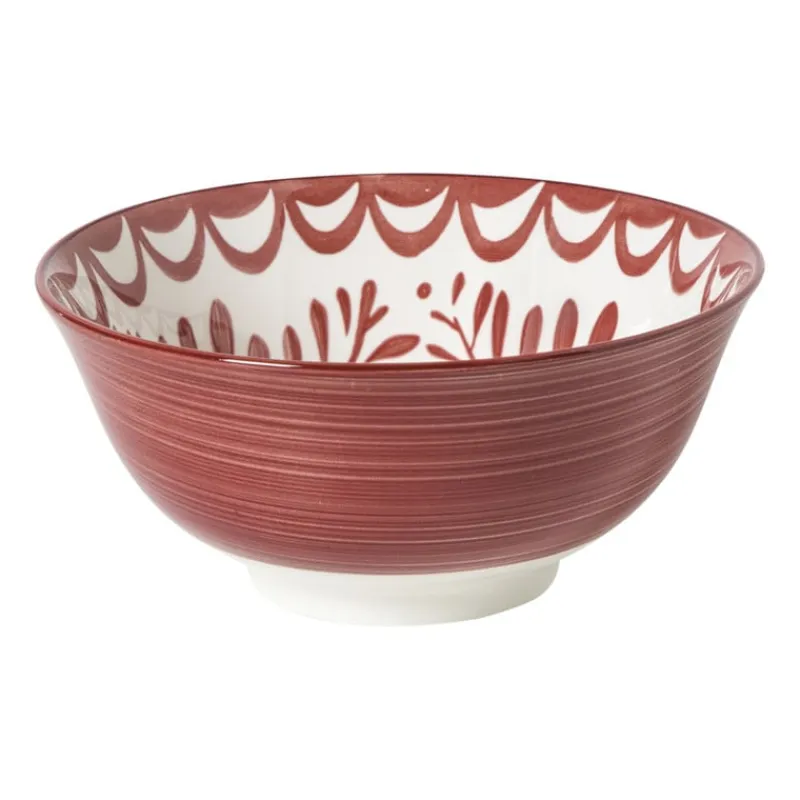 Xenos Schalen-Schaaltje sterre groot - rood/wit - ø15.5x7 cm