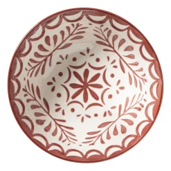 Xenos Schalen-Schaaltje sterre groot - rood/wit - ø15.5x7 cm
