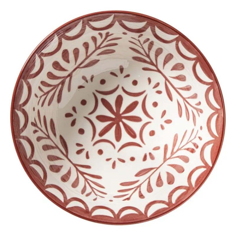 Xenos Schalen-Schaaltje sterre groot - rood/wit - ø15.5x7 cm