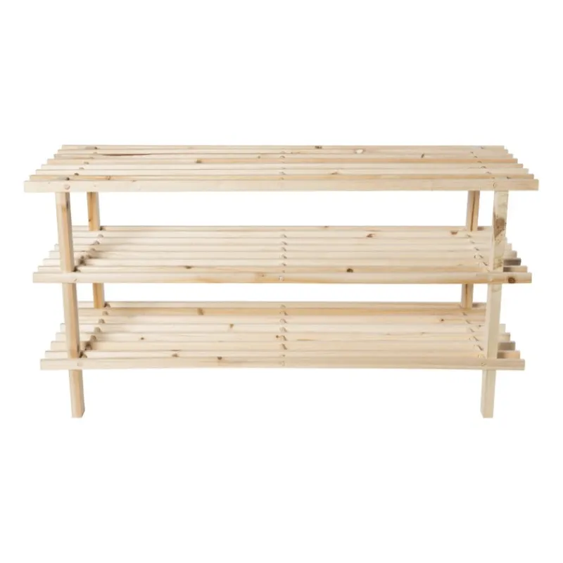 Xenos Schoenenrek-Schoenenrek 3-laags - hout - 40x77x26 cm