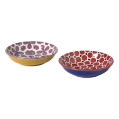 Xenos Thee Accessoires|Schalen-Schoteltje Anne - rood/blauw - ø9.7x2 cm
