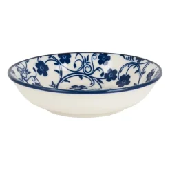 Xenos Sushi Servies|Schalen-Schoteltje blue print - flowers - ⌀9.5 cm