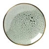 Xenos Thee Accessoires-Schoteltje met gouden rand - groen - ø9 cm