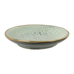 Xenos Thee Accessoires-Schoteltje met gouden rand - groen - ø9 cm