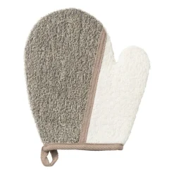 Xenos Badkamer Accessoires-Scrub handschoen - naturel - 17.5x21 cm