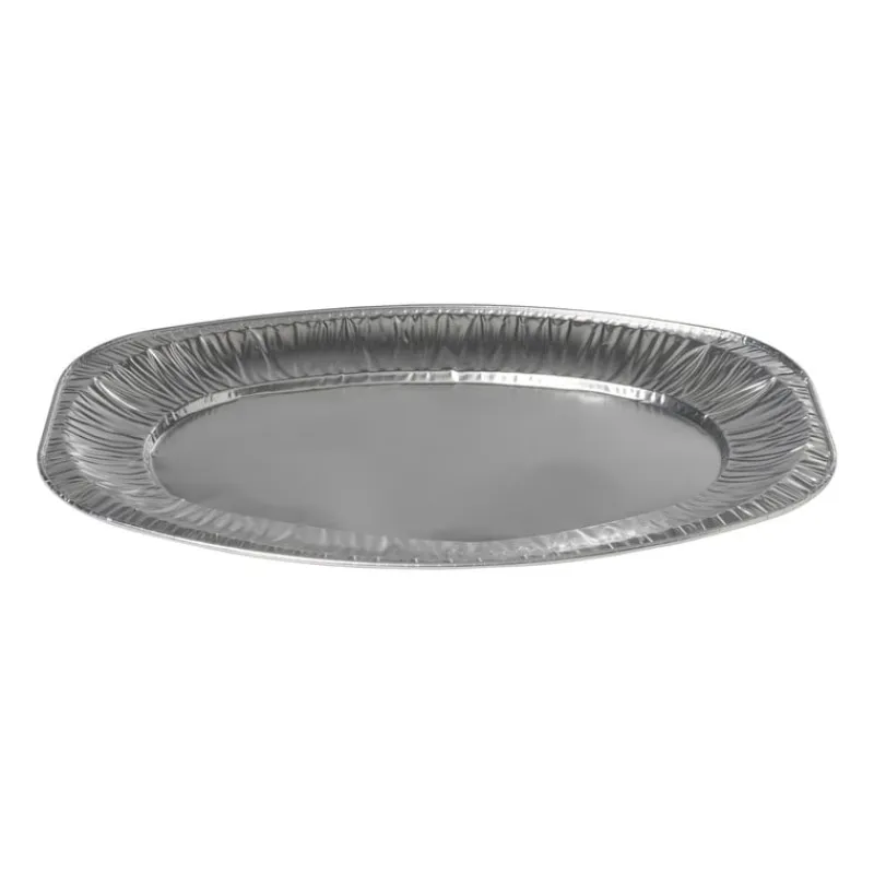 Xenos Wegwerpservies-Serveerschaal - aluminium - 2.4x35.2x24.7 cm - set van 3