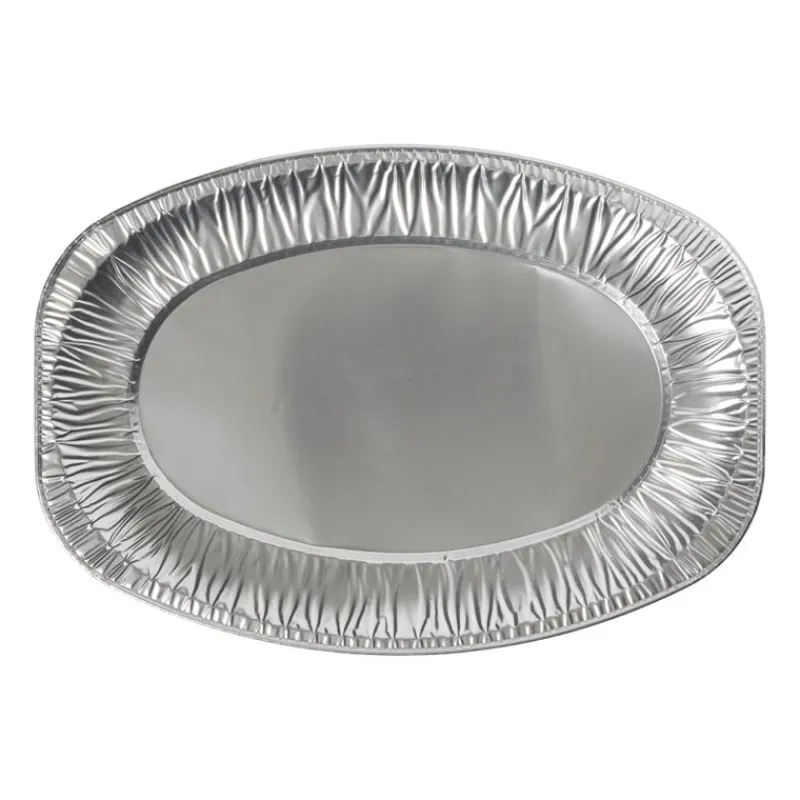 Xenos Wegwerpservies-Serveerschaal - aluminium - 2.4x35.2x24.7 cm - set van 3