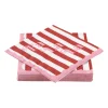 Xenos Kersttafelkleden-Servet fa la la - roze/wit - 33x33 cm