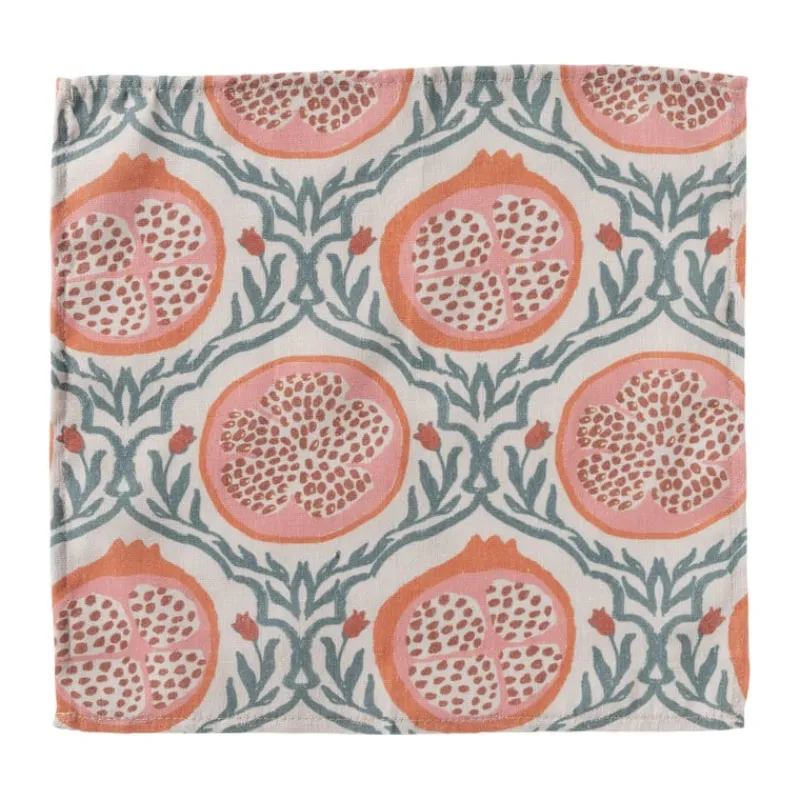 Xenos Servetten-Servet granaatappel - rood - set van 2 - 40x40 cm