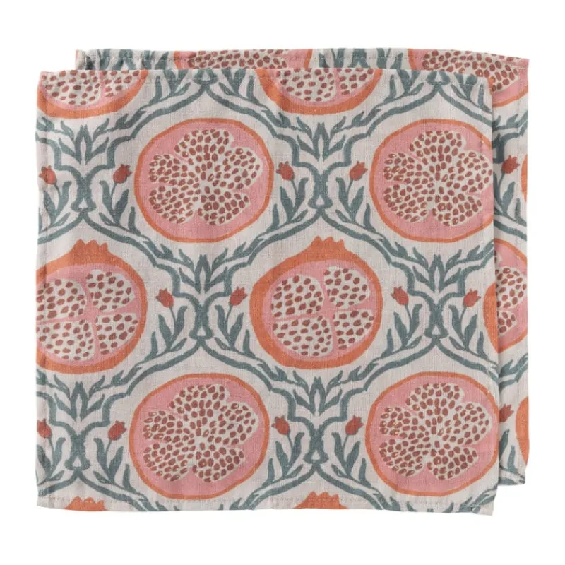 Xenos Servetten-Servet granaatappel - rood - set van 2 - 40x40 cm