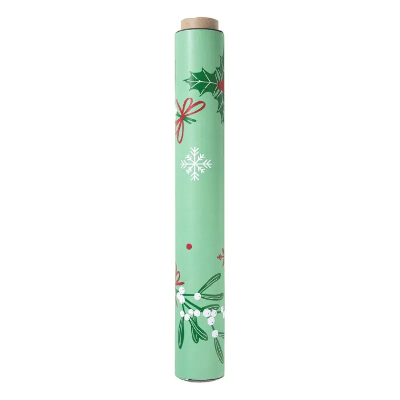 Xenos Kertservetten-Servet 3-in-1 mistletoe - groen - 40x48 cm