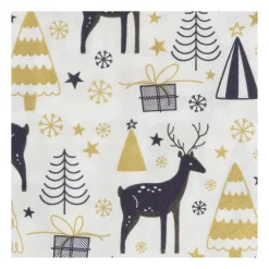 Xenos Kertservetten-Servet rendier - wit - 33x33 cm