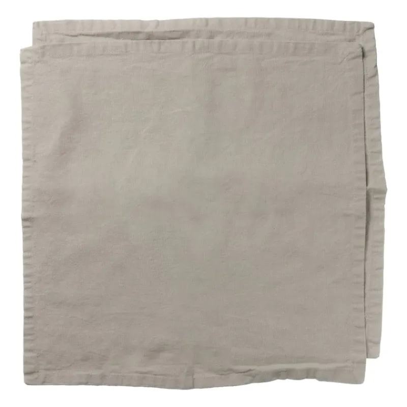 Xenos Kerst|Servetten-Servet zand - taupe - set van 2 - 40x40 cm