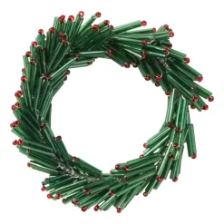 Xenos Servetten|Servetringen-Servetring kersttak - groen/rood - ø7 cm