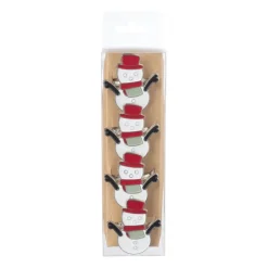 Xenos Servetten|Servetringen-Servetring sneeuwpop - set van 4 - ø5 cm